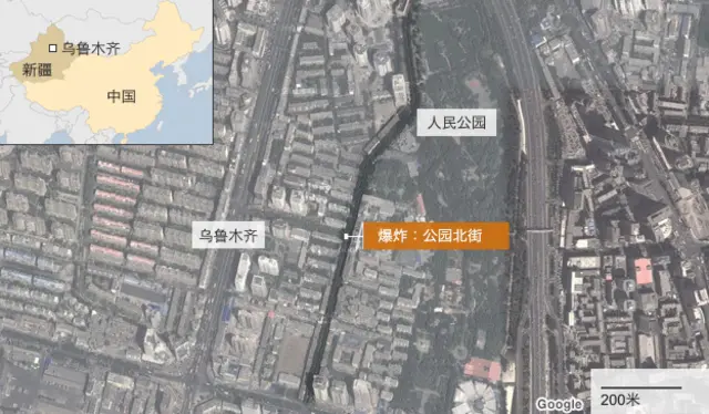 乌鲁木齐爆炸地区图