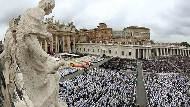Vista desde la azotea del Vaticano el día de la canonización