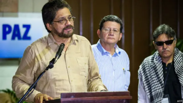 Delegados de las FARC a las conversaciones de paz.