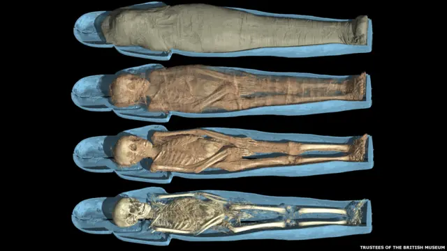 Несколько изображений мумии Тамут