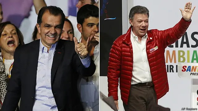 Óscar Iván Zuluaga e Juan Manuel Santos (AP/Reuters)