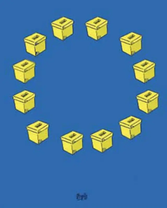 انتخابات اروپایی، کارتون فیروزه مظفری، فرهیختگان