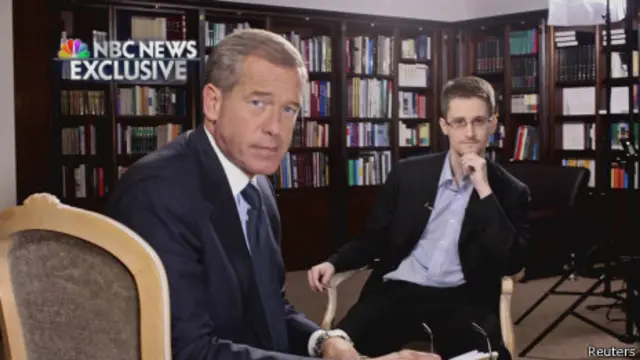 Snowden durante su entrevista con NBC
