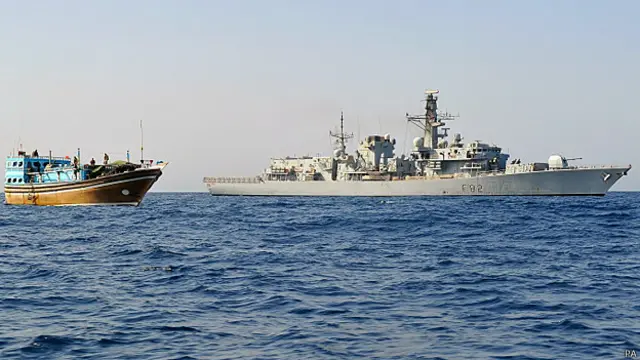 “萨默塞特”号今年年初通过苏伊士运河后,在海湾和印度洋开始执行海上安全巡逻任务。