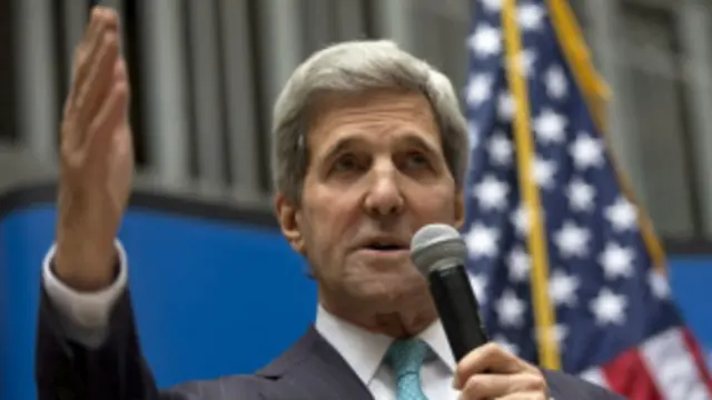 John Kerry, le chef de la diplomatie américaine, qui soutient un projet de télévision appelée à contrer les extrémistes, au nord du Nigeria 