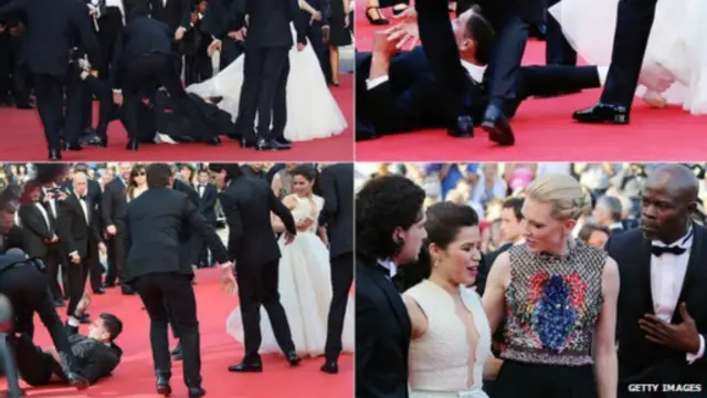 وہ کانز فلم فیسٹیول میں رینگتے ہوئے اداکارہ امریکہ فریرا کی سکرٹ کے نیچے گھس گئے۔