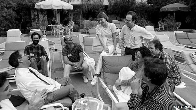 Esther Dyson con sus colegas en 1986