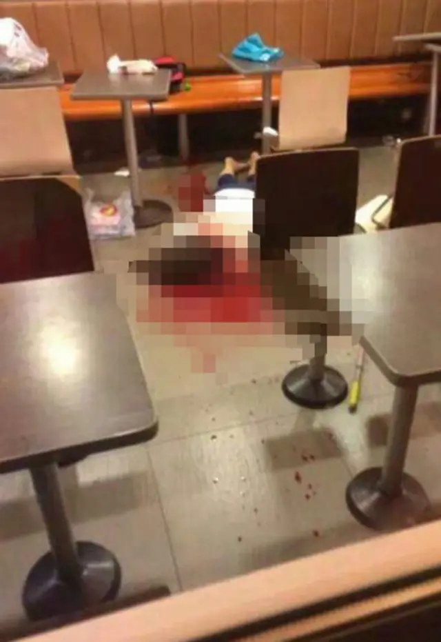 招遠麥當勞命案現場照片 (微博圖片)