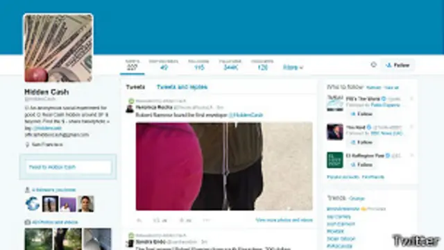 Cuenta de Twitter de @HiddenCash