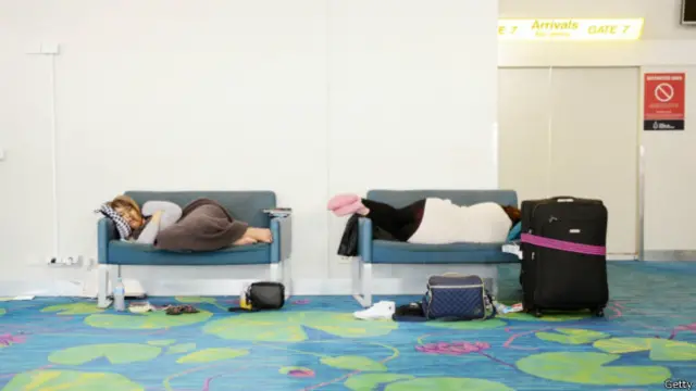 مسافران گرفتار در فرودگاه شهر داروین