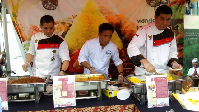 Kios untuk mencoba makanan Indonesia