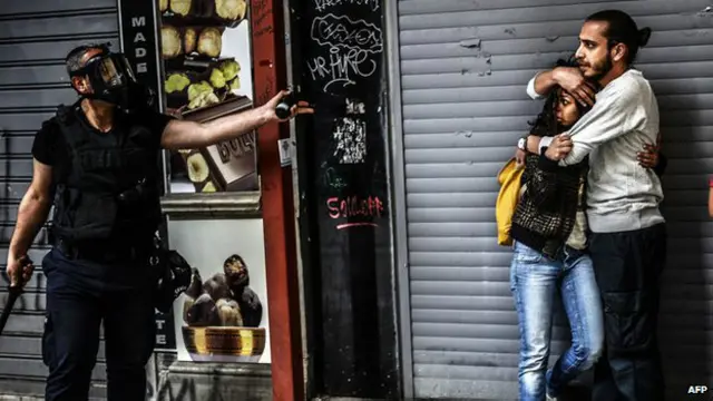 Разгон протестов в Стамбуле