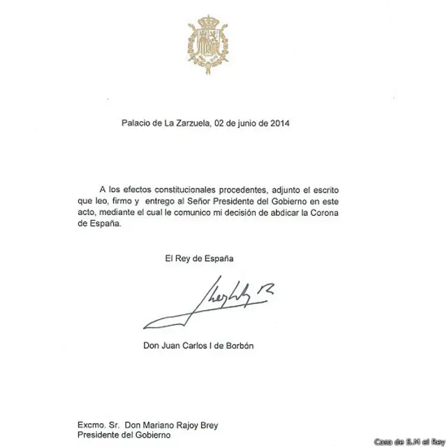 Carta de abdicación