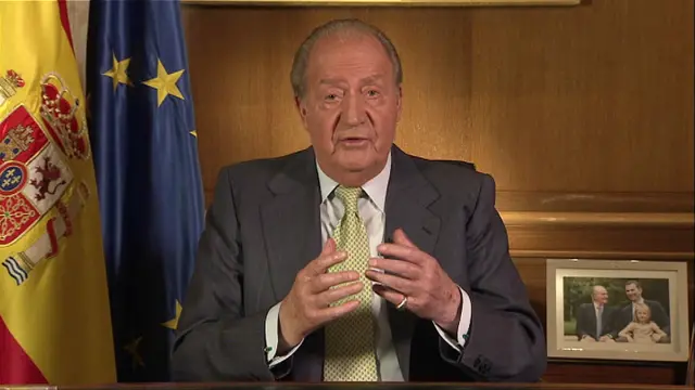 Rey Juan Carlos durante su mensaje televisado
