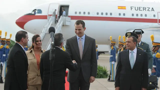 Felipe en su última visita a Honduras
