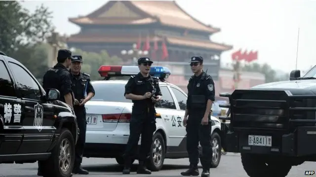 北京天安门广场的保安严密