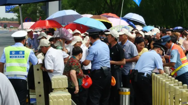 तियेनएनमेन चौक पर सुरक्षा व्यवस्था