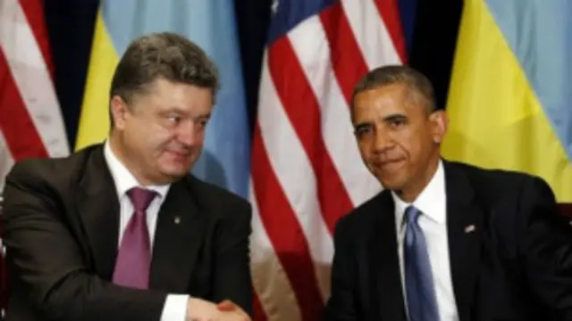 ښاغلي اوباما د اوکرایین له نوي انتخاب شوي ولسمشر سره ولیدل او له کییف سره یې د همکارۍ ژمنه وکړه. 