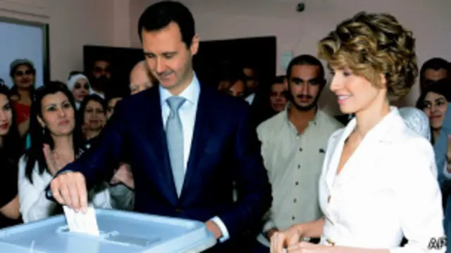 بشار اسد و همسرش