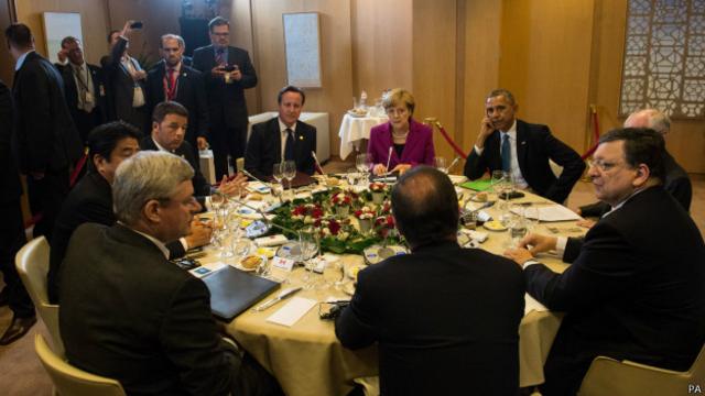 Лидеры G7 за обедом