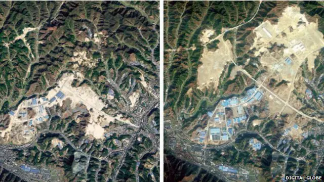 Imagen satelital del occidente de Shiyan.