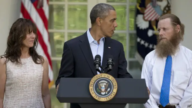 Обама с родителями Бергдала в Белом доме