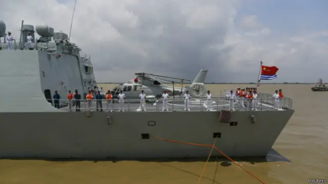 中国海军潍坊舰访问缅甸港口(23/05/2014)