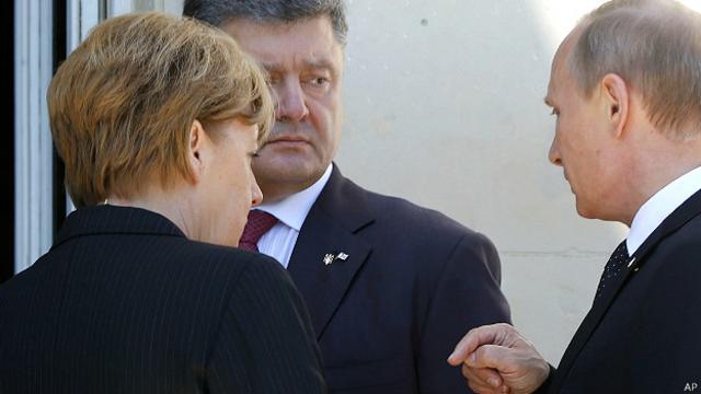 Порошенко, Меркель и Путин