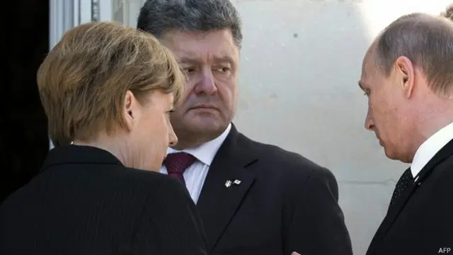 Putin, Porochenko y Merkel