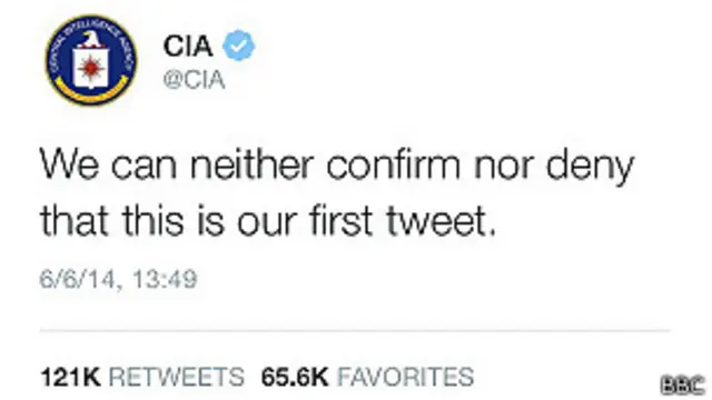 هذه كانت اول رسالة للسي آي إيه على تويتر