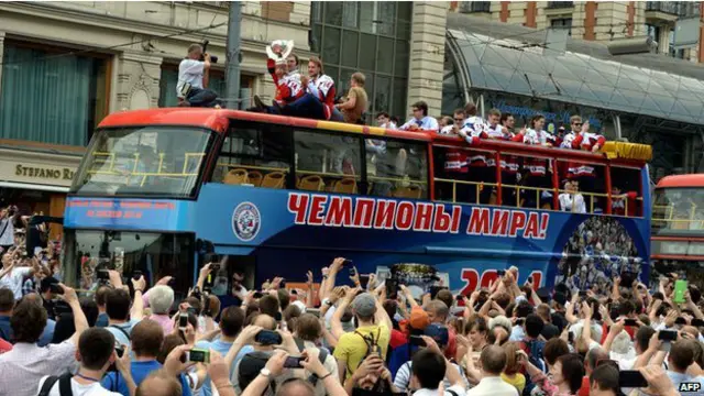 俄国冰球队世界锦标赛夺冠