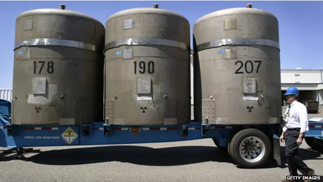 Tanques con residuos radiactivos