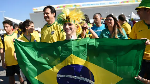 Hinchas de Brasil en Sao Paulo