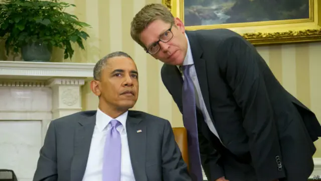 Барак Обама и Джей Карни