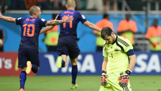 ہالینڈ نے سپین کو پانچ ایک کی عبرتناک شکست سے دوچار کیا۔