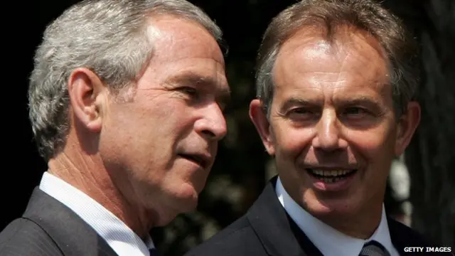 布萊爾（右）與喬治•布什在白宮會面（2006年）