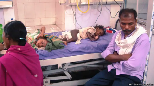 बिहार में दिमाग़ी बुखार से पीड़ित बच्चे