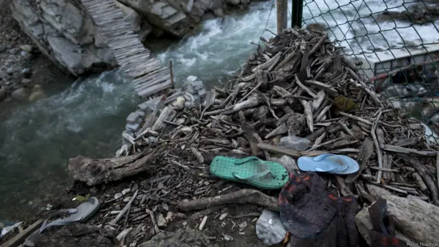 केदारनाथ में बाढ़ से हुई तबाही के बाद का मंजर