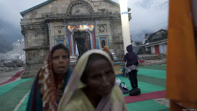 केदारनाथ में बाढ़ से हुई तबाही के बाद का मंजर