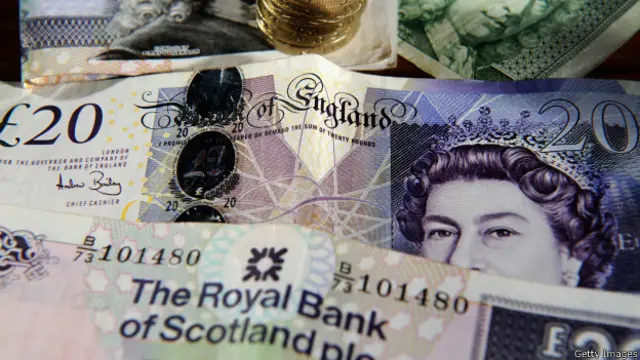 Банкноты банка Англии и Банка Шотландии