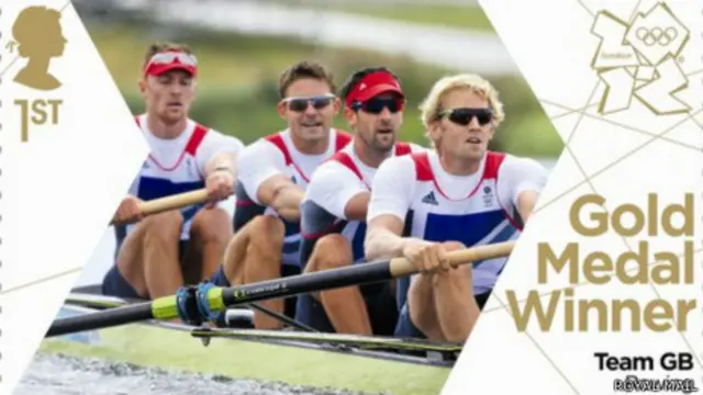 Estampilla del equipo olímpico británico de remo