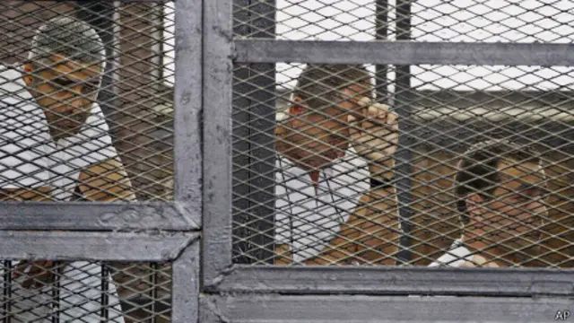 Mohammad Fahmy, Peter Greste y Baher Mohammad