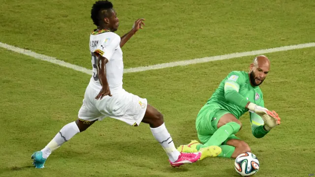 گھانا نے امریکی گول پر کئی حملے کیے لیکن امریکی گول کیپر ہاروڈ دیوار بنے ہوئے تھے۔ 