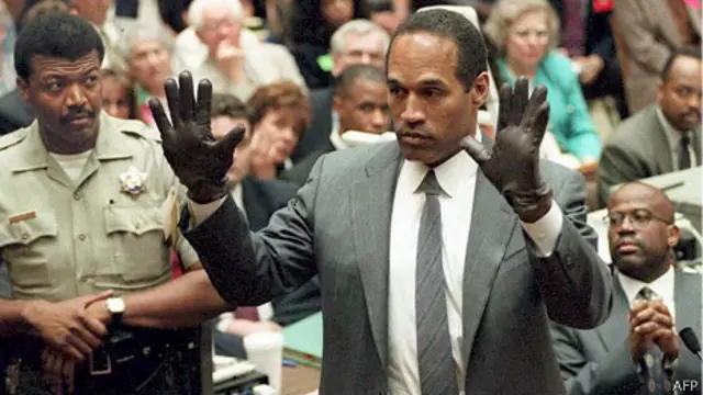 O.J. Simpson durante el juicio en su contra