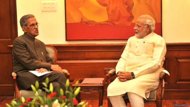 उत्तर प्रदेश के पूर्व राज्यपाल बीएल जोशी और नरेंद्र मोदी