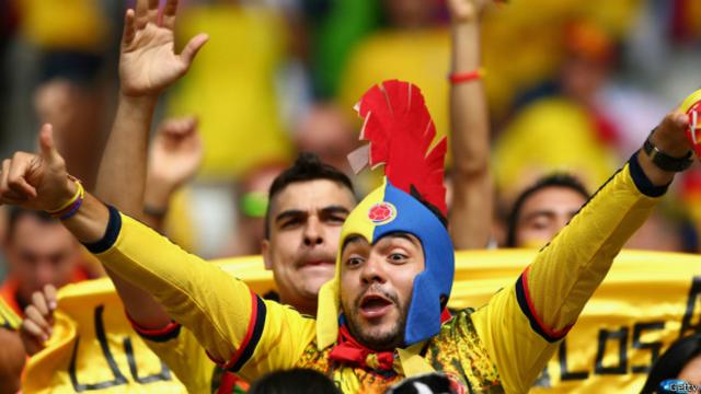 Fans colombianos celebran en Brasil