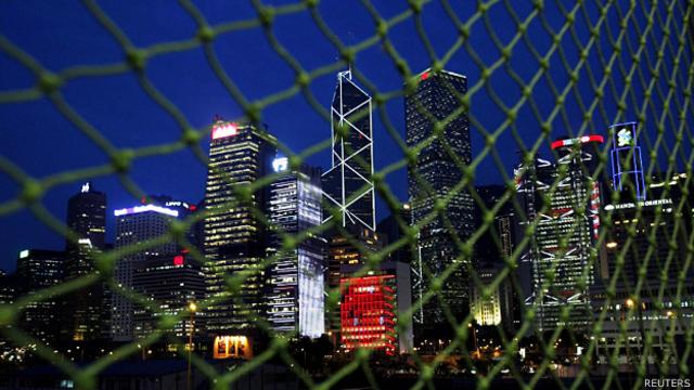 香港中環金融區夜景（資料照片）