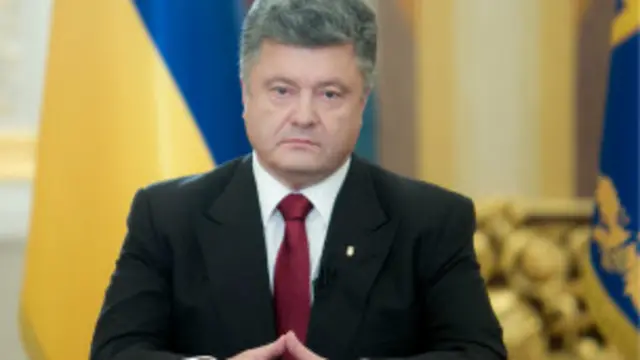 رییس جمهوری اوکراین گفته پایان آتش بس پاسخ دولت او به 'تروریست‌ها' ست.