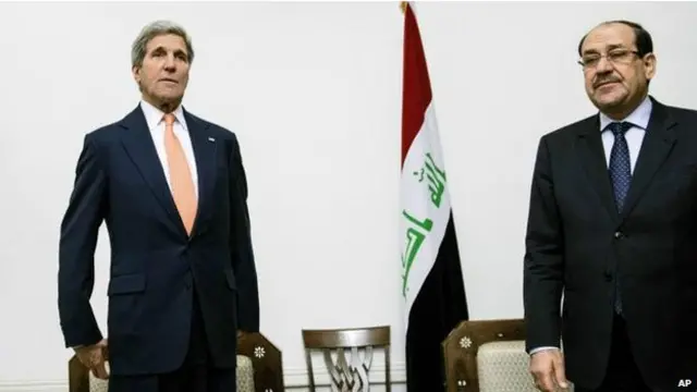 जॉन केरी और नूरी अल-मलिकी