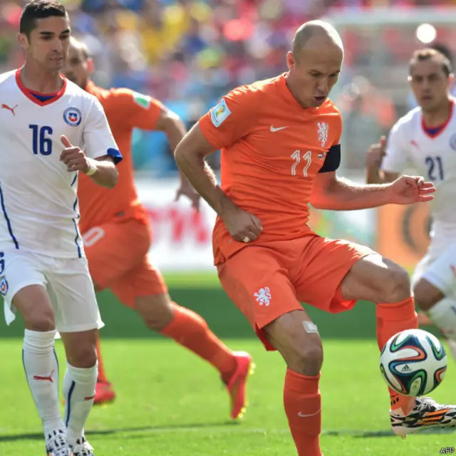 آیننن روبن اس میچ میں وین پرسی کی غیر موجودی میں ہالینڈ کی کپتانی کر رہے تھے اور وہ اس ورلڈ کپ میں اب تک سب سے زیادہ 3 گول کرنے والے کھلاڑیوں کی فہرست میں شامل ہیں۔